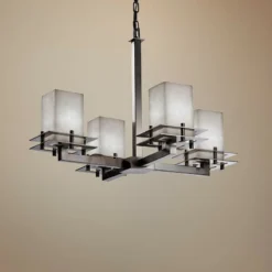 Clouds™ Metropolis 25"W Brushed Nickel 4-Light Chandelier