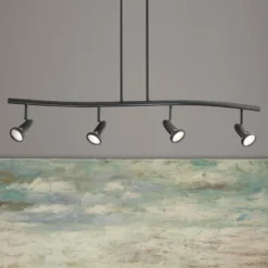 Cobra 33" Wide Black 4-Light LED Island Pendant