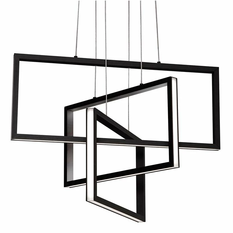 AFX Cole 24" Wide Black 3-Light Modern LED Pendant Light 4 AFX Cole 24" Wide Black 3-Light Modern LED Pendant Light - Image 2