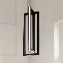 AFX Cole 6" Wide Black 2-Light LED Mini Pendant Light