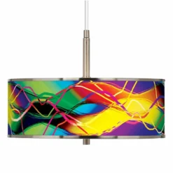Colors In Motion (Light) Giclee Glow 16" Wide Pendant Light
