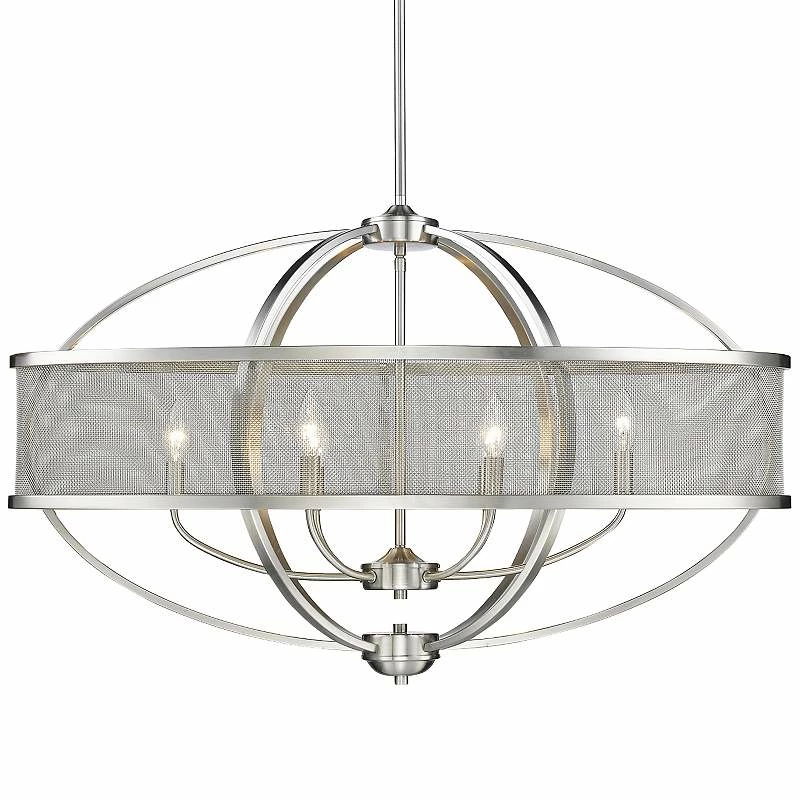 Golden Lighting Colson 36 1/4" Wide Pewter 6-Light Oval Chandelier 4 Golden Lighting Colson 36 1/4" Wide Pewter 6-Light Oval Chandelier - Image 2