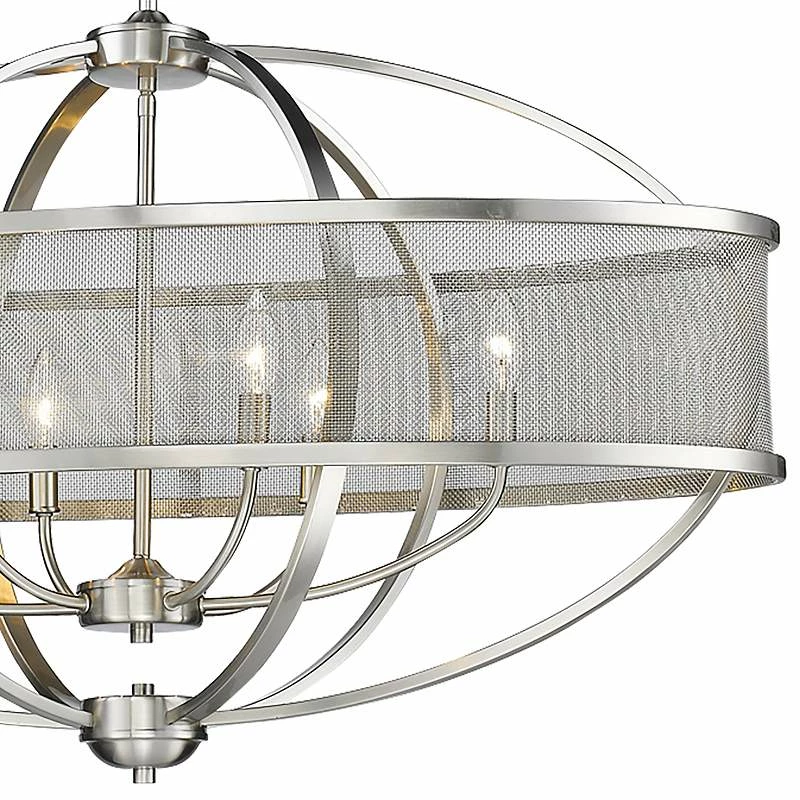 Golden Lighting Colson 36 1/4" Wide Pewter 6-Light Oval Chandelier 5 Golden Lighting Colson 36 1/4" Wide Pewter 6-Light Oval Chandelier - Image 3