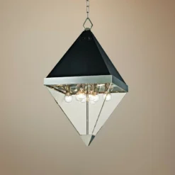 Coltrane 15" Wide Nickel And Black Textured 8-Light Pendant