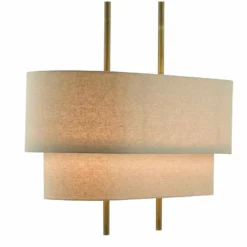 Combermere 42" Wide Antique Brass And Linen Island Pendant -Outlet The Radiantix Store combermere 42 inch wide antique brass and linen island pendant 88a35views2