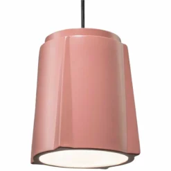 Compass 8" Wide Gloss Blush Ceramic LED Mini Pendant Light