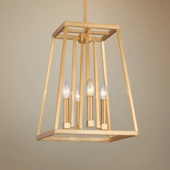 Conant 13" Wide Gilded Satin Brass Small 4-Light Pendant
