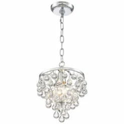 Conley 9 3/4" Wide Chrome And Clear Glass Mini Pendant -Outlet The Radiantix Store conley 9 and three quarter inch wide chrome and clear glass mini pendant 13w84views3