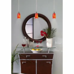 Milan Collection Fire Red Mini Pendant Chandelier -Outlet The Radiantix Store contemporary modern dining room 27061