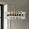 Coquette 29 3/4" Wide Antique Brass And Crystal Chandelier