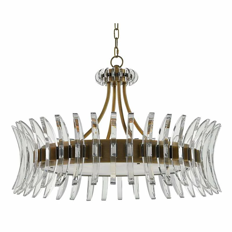 Coquette 29 3/4" Wide Antique Brass And Crystal Chandelier 7 Coquette 29 3/4" Wide Antique Brass And Crystal Chandelier - Image 5