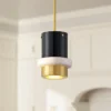 Corbett Beckenham 8" Wide Polished Brass Black Mini Pendant -Outlet The Radiantix Store corbett beckenham 8 inch wide polished brass black mini pendant 83w28cropped