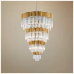 Corbett Charisma 36" Wide Gold Leaf Pendant Light