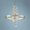 Corbett Jasmine 28"W Silver Leaf LED Floral Pendant Light 2 Corbett Jasmine 28"W Silver Leaf LED Floral Pendant Light -Outlet The Radiantix Store corbett jasmine 28 inchw silver leaf led floral pendant light 68e21cropped