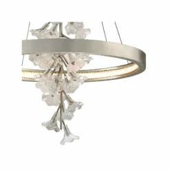 Corbett Jasmine 28"W Silver Leaf LED Floral Pendant Light -Outlet The Radiantix Store corbett jasmine 28 inchw silver leaf led floral pendant light 68e21views1
