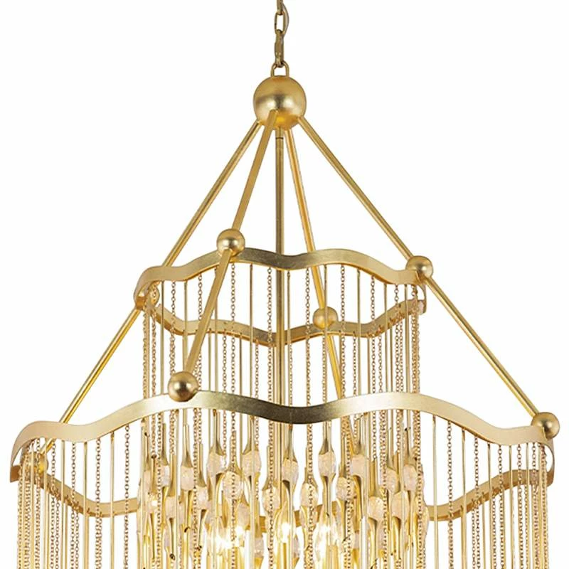 Corbett Kiara 40" Wide Gold Leaf 16-Light Chandelier 7 Corbett Kiara 40" Wide Gold Leaf 16-Light Chandelier - Image 5