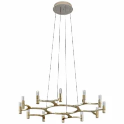 Corbett Nexus 38" Wide Silver Leaf 12-Light LED Chandelier -Outlet The Radiantix Store corbett nexus 38 inch wide silver leaf 12 light led chandelier 161y0views3