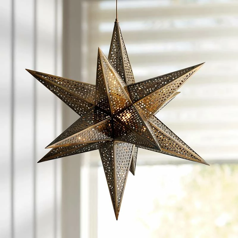 Corbett Star Of The East 40"W Old World Bronze Pendant Light 3 Corbett Star Of The East 40"W Old World Bronze Pendant Light