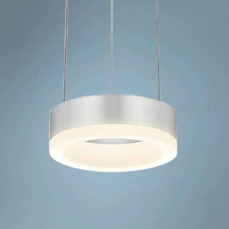 Corona Ring 6"W Satin Aluminum LED Mini Pendant 3 Corona Ring 6"W Satin Aluminum LED Mini Pendant