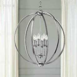 Corrine 24 1/2" Wide Polished Nickel Orb Pendant