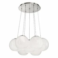 Cosmic 27" Wide Brushed Nickel LED Multi Light Pendant