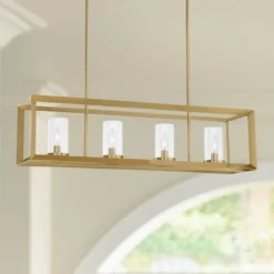 Cove Point 34 1/2"W Soft Gold 4-Light Island Chandelier