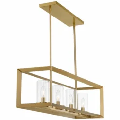 Cove Point 34 1/2"W Soft Gold 4-Light Island Chandelier -Outlet The Radiantix Store cove point 34 and one half inchw soft gold 4 light island chandelier 341k0views4
