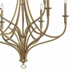 Covent Park 34" Wide 9-Light Brushed Honey Gold Chandelier -Outlet The Radiantix Store covent park 34 inch wide 9 light brushed honey gold chandelier 89y83views1