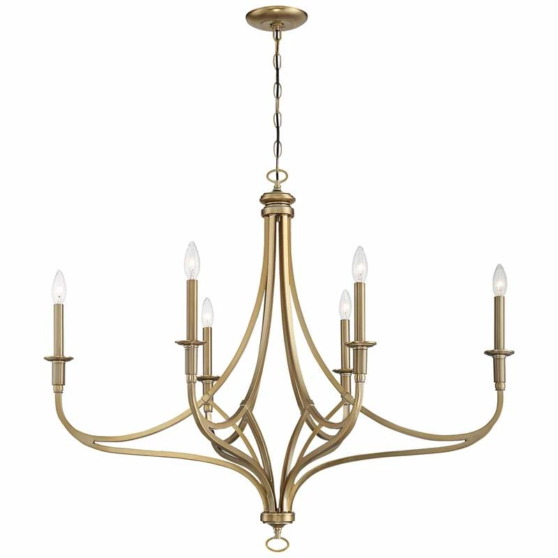 Covent Park 40" Wide Brushed Honey Gold 6-Light Candelabra Chandelier 5 Covent Park 40" Wide Brushed Honey Gold 6-Light Candelabra Chandelier - Image 3