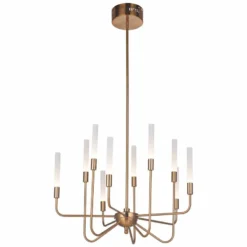 Craftmade Valdi 26 1/2"W Satin Brass 10-Light LED Chandelier -Outlet The Radiantix Store craftmade valdi 26 and one half inchw satin brass 10 light led chandelier 65f77views2