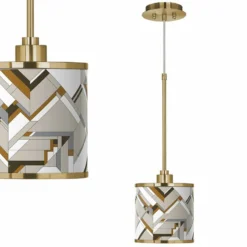 Craftsman Mosaic Giclee Gold Mini Pendant Light