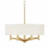 Cream Faux Silk Ava 6-Light Gold Pendant Chandelier -Outlet The Radiantix Store cream faux silk ava 6 light gold pendant chandelier 695j6
