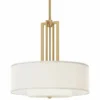 Cream Faux Silk Carey 24" Gold 4-Light Chandelier -Outlet The Radiantix Store cream faux silk carey 24 inch gold 4 light chandelier 715j6