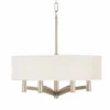 Cream Textured Ava 6-Light Nickel Pendant Chandelier -Outlet The Radiantix Store cream textured ava 6 light nickel pendant chandelier 9k799