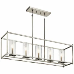 Crosby 41 1/4" Wide Nickel Kitchen Island Light Chandelier