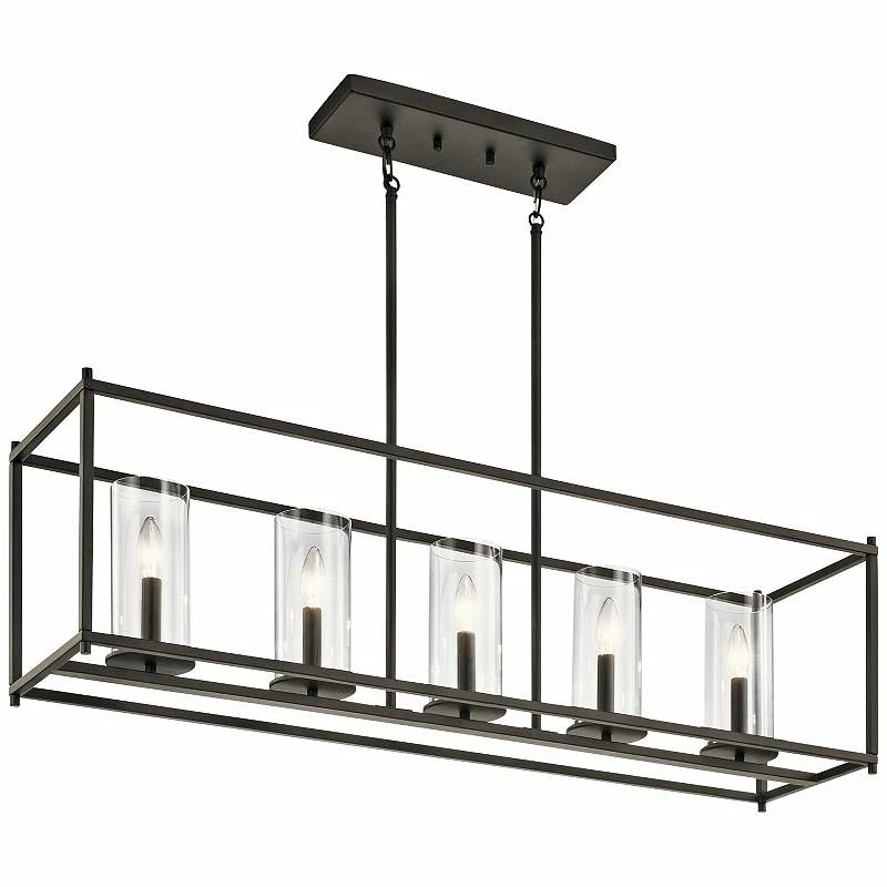 Crosby 41 1/4" Wide Oiled Bronze Rectangular Kitchen Island Chandelier 4 Crosby 41 1/4" Wide Oiled Bronze Rectangular Kitchen Island Chandelier - Image 2