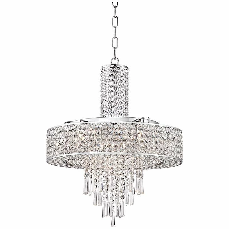 Crystal Cascade 19 1/2" Wide Crystal Pendant Chandelier 6 Crystal Cascade 19 1/2" Wide Crystal Pendant Chandelier - Image 4