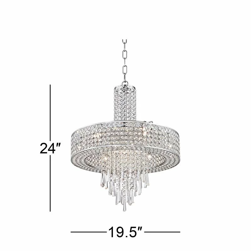 Crystal Cascade 19 1/2" Wide Crystal Pendant Chandelier 8 Crystal Cascade 19 1/2" Wide Crystal Pendant Chandelier - Image 6
