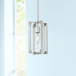Crystal Clear 5 1/2"W Polished Nickel Mini Pendant