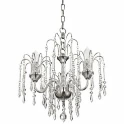 Crystal Rain 15" Wide Chrome 3-Light Crystal Chandelier -Outlet The Radiantix Store crystal rain 15 inch wide chrome 3 light crystal chandelier 9g212views1