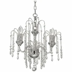 Crystal Rain 15" Wide Chrome 3-Light Crystal Chandelier -Outlet The Radiantix Store crystal rain 15 inch wide chrome 3 light crystal chandelier 9g212views2