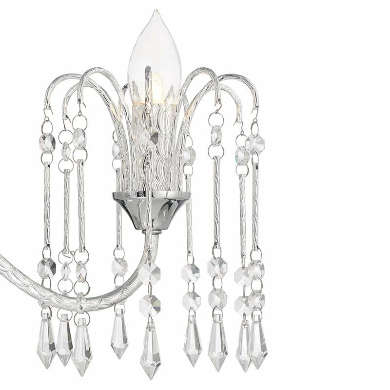 Crystal Rain 33" Wide Chrome 6-Light Island Chandelier 5 Crystal Rain 33" Wide Chrome 6-Light Island Chandelier - Image 3