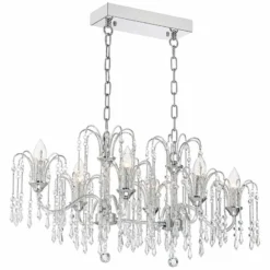 Crystal Rain 33" Wide Chrome 6-Light Island Chandelier 13 Crystal Rain 33" Wide Chrome 6-Light Island Chandelier -Outlet The Radiantix Store crystal rain 33 inch wide chrome 6 light island chandelier 364m2views4