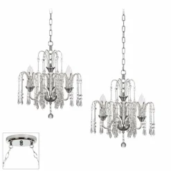 Crystal Rain Chrome 2-Light Swag Chandelier