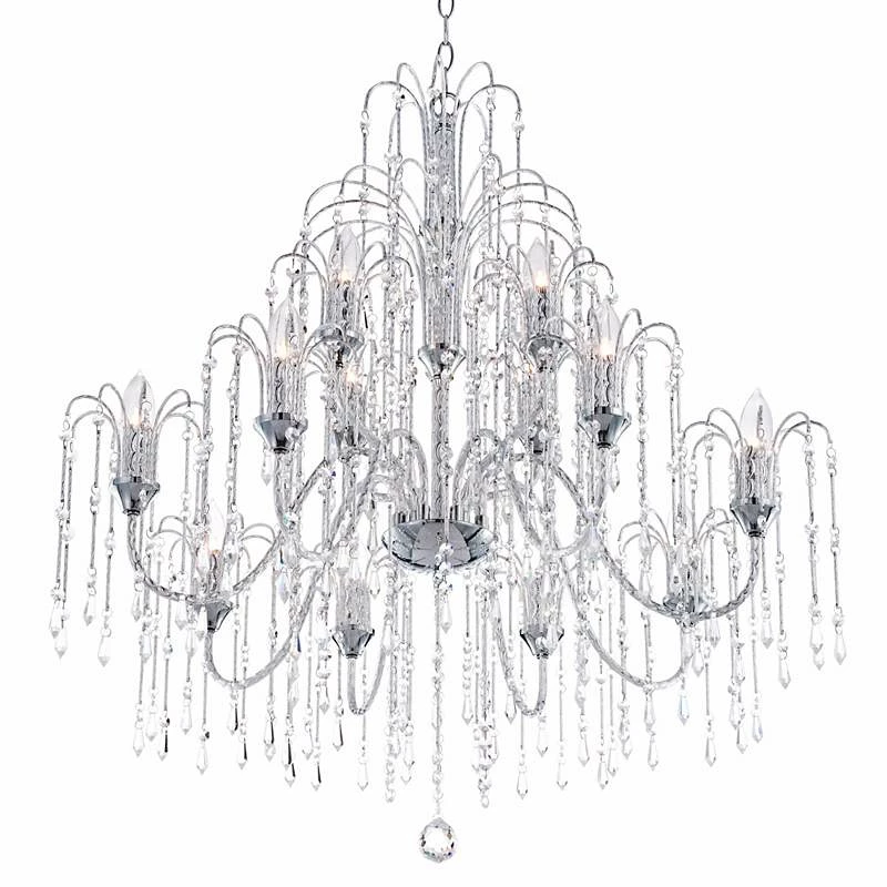 Crystal Rain Collection 33" Wide Large Crystal Chandelier 6 Crystal Rain Collection 33" Wide Large Crystal Chandelier - Image 4