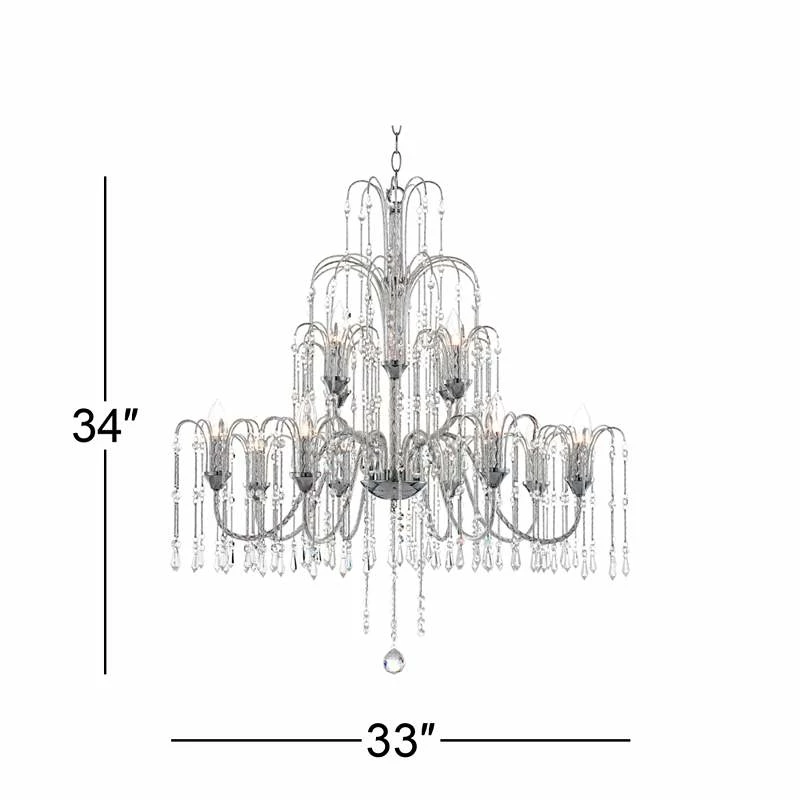 Crystal Rain Collection 33" Wide Large Crystal Chandelier 7 Crystal Rain Collection 33" Wide Large Crystal Chandelier - Image 5
