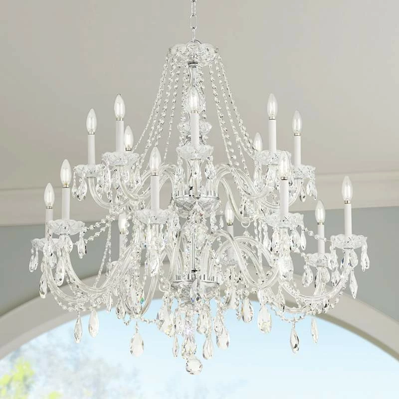 Crystorama 37" Wide Chrome 16-Light Traditional Crystal Chandelier 3 Crystorama 37" Wide Chrome 16-Light Traditional Crystal Chandelier
