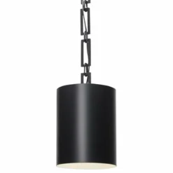 Crystorama Alston 8" Wide Matte Black 1-Light Cylinder Mini Chandelier