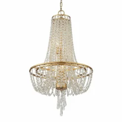 Crystorama Arcadia 18" Wide Antique Gold Crystal Chandelier