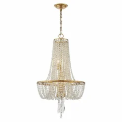 Crystorama Arcadia 18" Wide Antique Gold Crystal Chandelier -Outlet The Radiantix Store crystorama arcadia 18 inch wide antique gold crystal chandelier 83f79views2